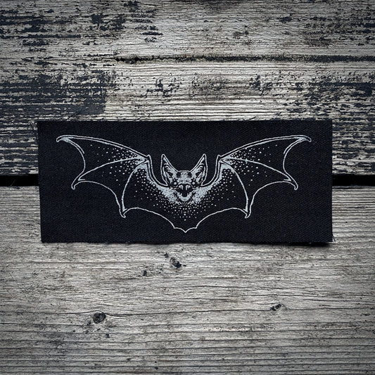 Bat with wings - screen printed PATCH