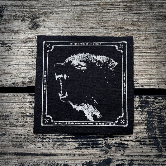 Wolf, square version smaller patch - screen printed PATCH