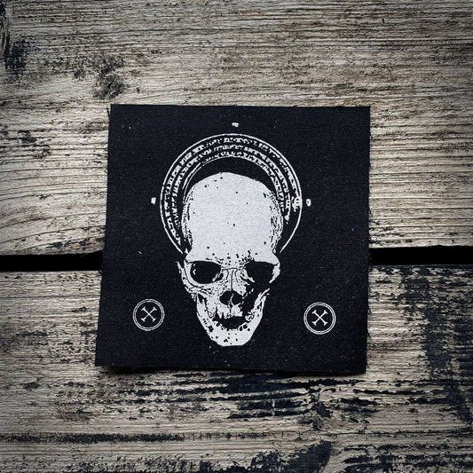 Skull with gloria  - screen printed PATCH