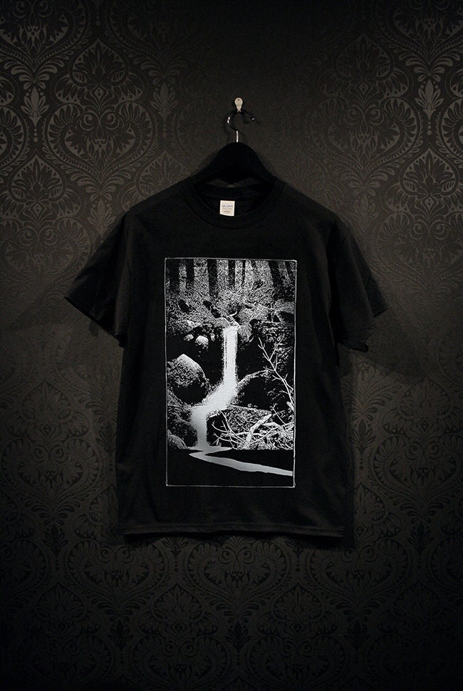 Dark water stream in a dense forest (Laguz) rune tshirt - T-shirt