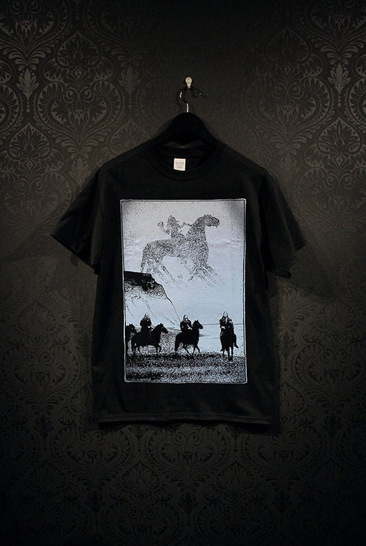 Icelandic vikings with Sleipner (Raido), rune tshirt - T-shirt