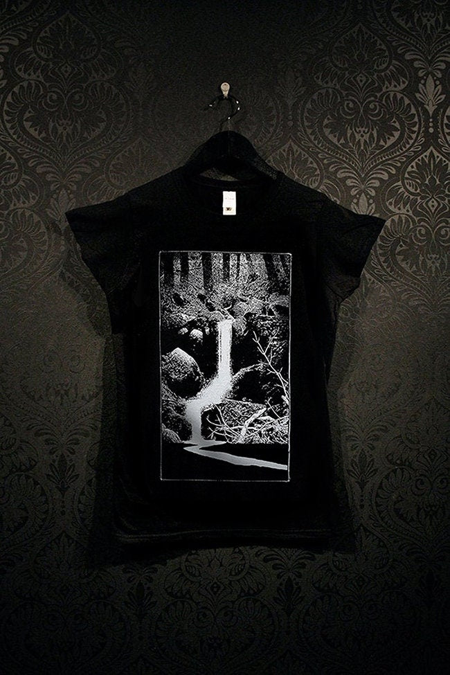 Dark water stream in a dense forest (Laguz) rune tshirt - T-shirt female fitted