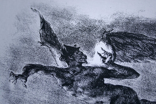 Mephistopheles, lithograph by Eugène Delacroix - WHITE T-shirt