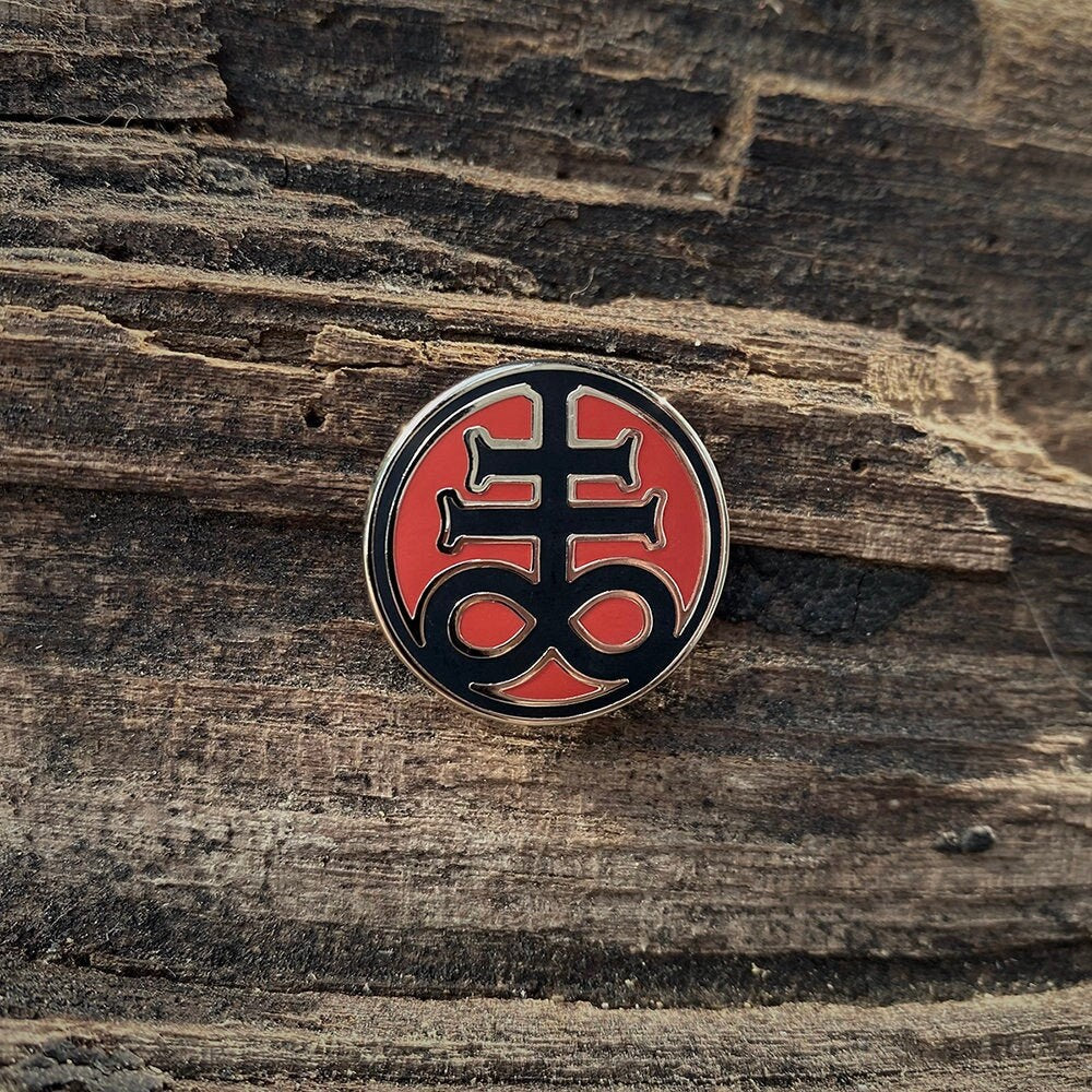 Leviathan cross, red black and silver version - PIN