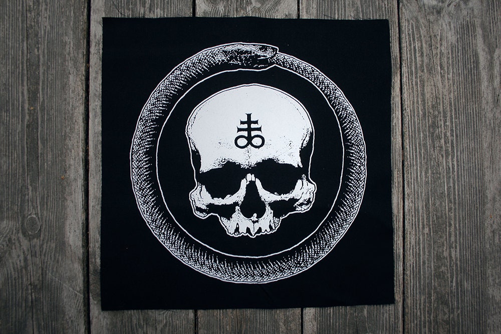 Skull with Leviathan cross and Ouroboros - BACK PATCH