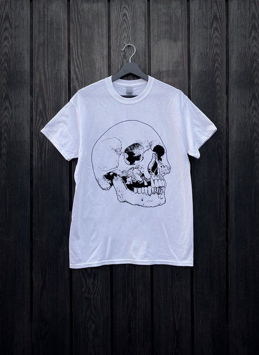 Oversize human skull - WHITE T-shirt