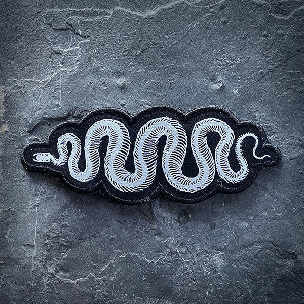 Snake skeleton, larger embroidery version - PATCH