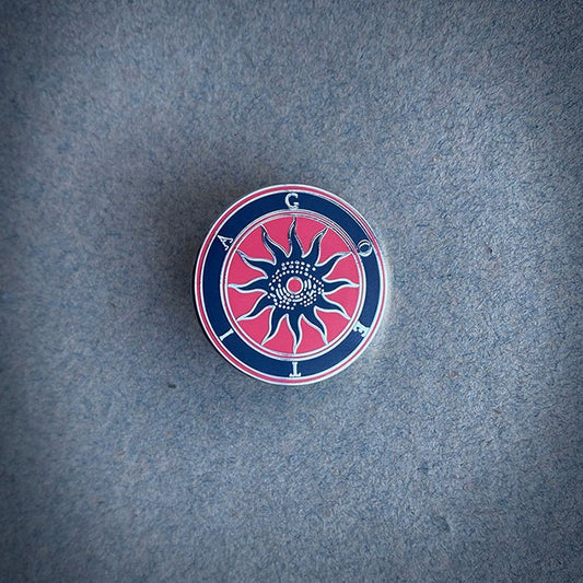 Ars Goetia, Black demonic geotia sun with all seeing eye - PIN