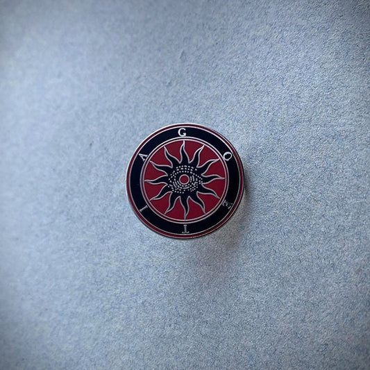 Ars Goetia, Black demonic geotia sun with all seeing eye - PIN
