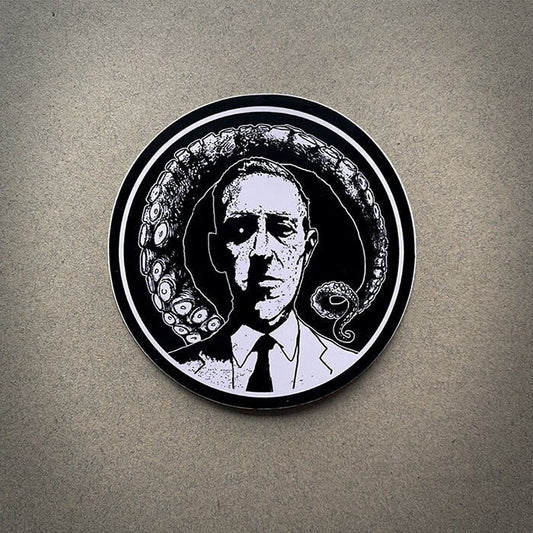 HP Lovecraft with tentacle - vinyl STICKER