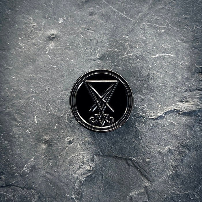 Seal of Lucifer, Sigil of Lucifer, shiny black version - PIN