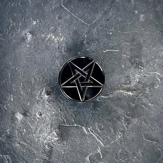 Pentagram, black shiny version - PIN