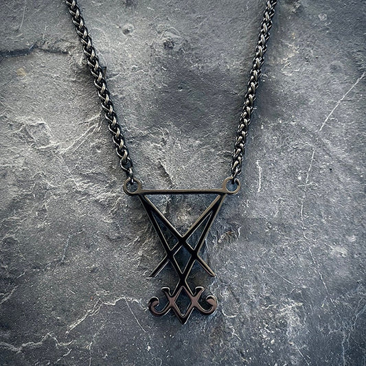 Seal of Lucifer, Lucifer sigil, black shiny version - NECKLACE