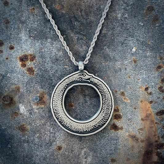 Ouroboros, tombstone, thick version - NECKLACE