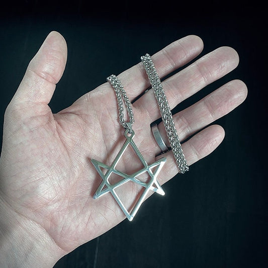 Unicursal Hexagram, over sized, shiny version - NECKLACE