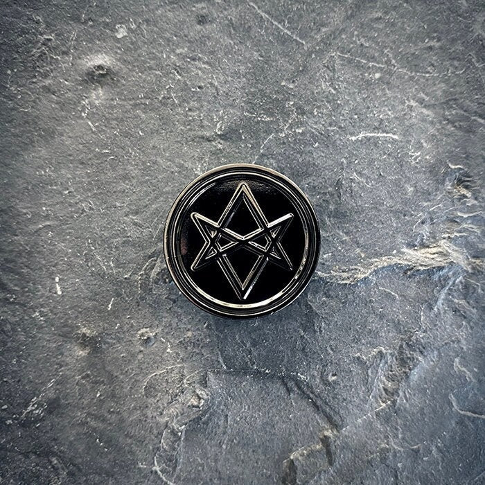 Hexagram, shiny black round edition - PIN