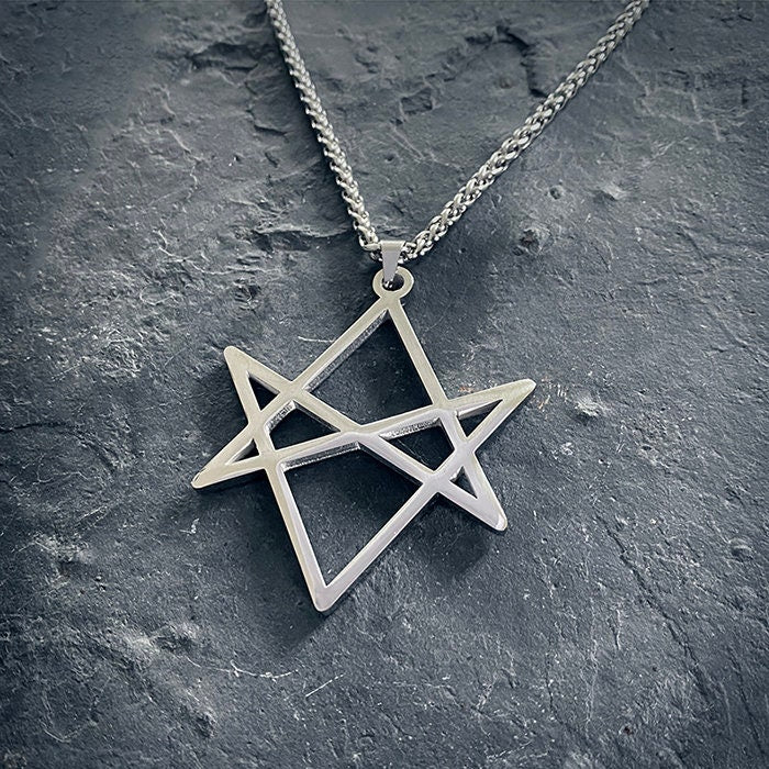 Unicursal Hexagram, over sized, shiny version - NECKLACE