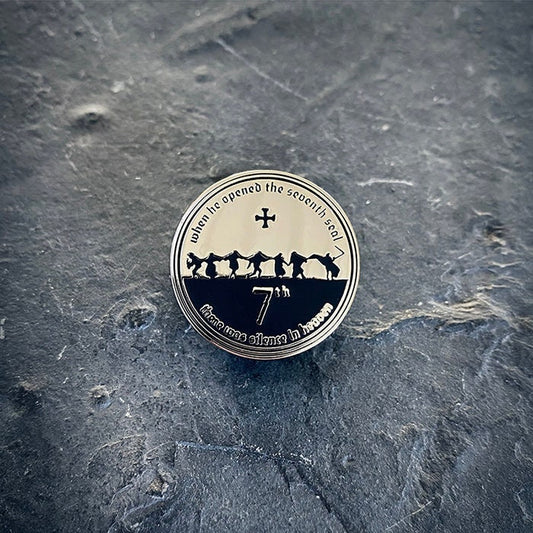 Seventh seal, danse macabre, round version - PIN